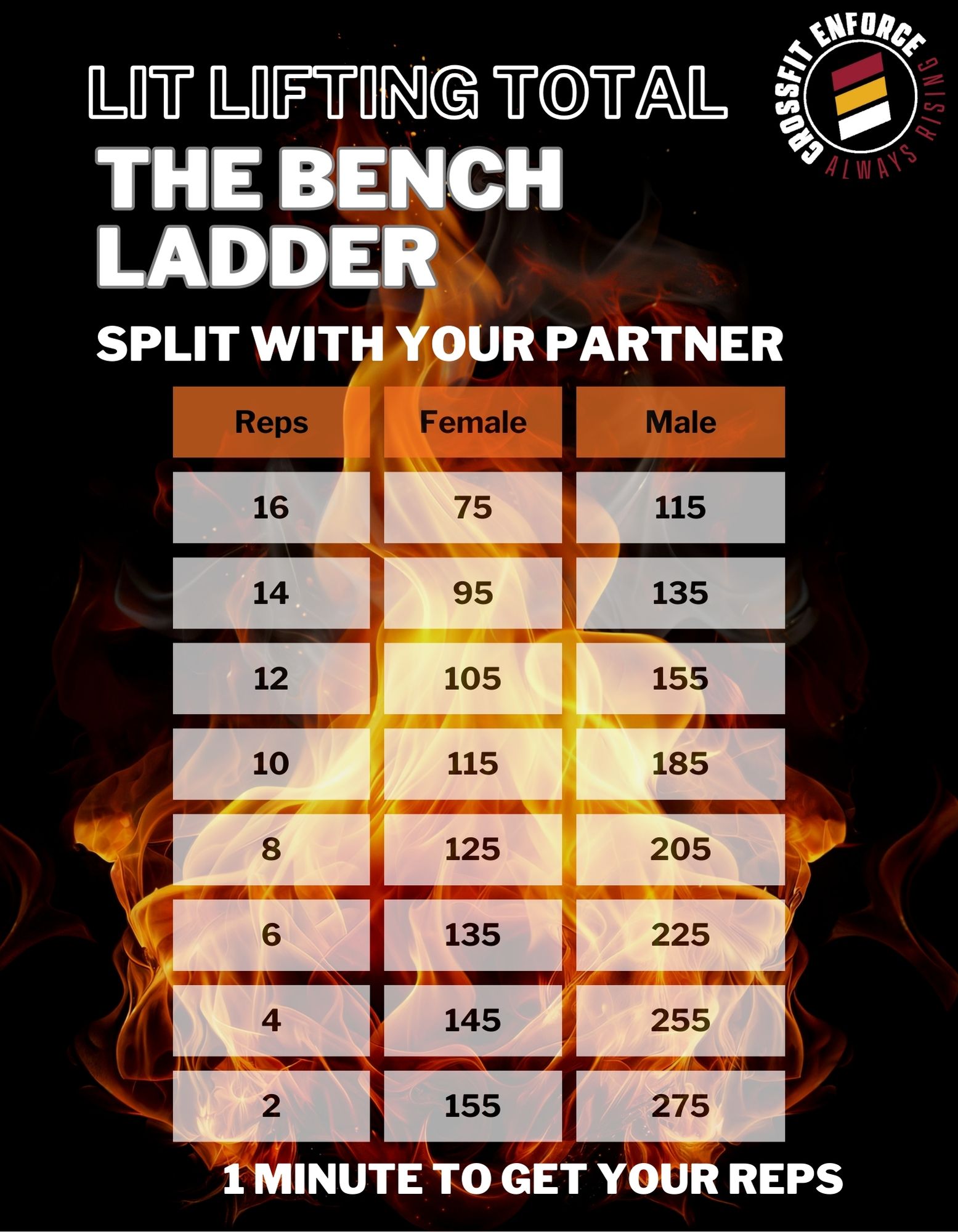 bench ladder weights and reps